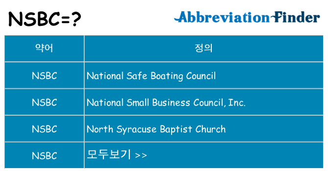 nsbc 대 한 무엇을 서가