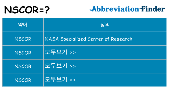 nscor 대 한 무엇을 서가