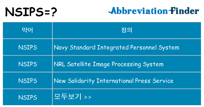 nsips 대 한 무엇을 서가