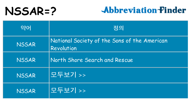 nssar 대 한 무엇을 서가