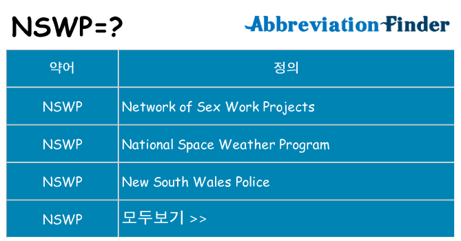 nswp 대 한 무엇을 서가