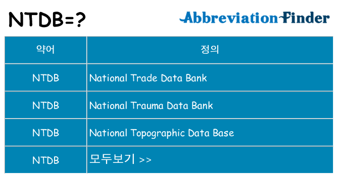 ntdb 대 한 무엇을 서가