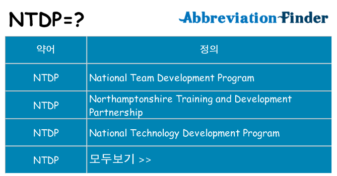 ntdp 대 한 무엇을 서가