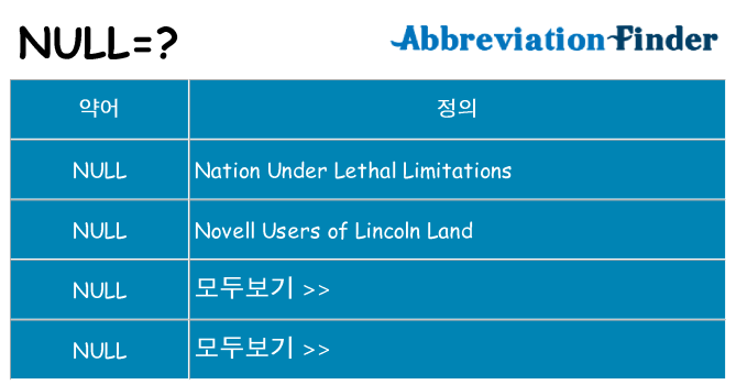 null 대 한 무엇을 서가