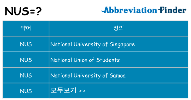 nus 대 한 무엇을 서가