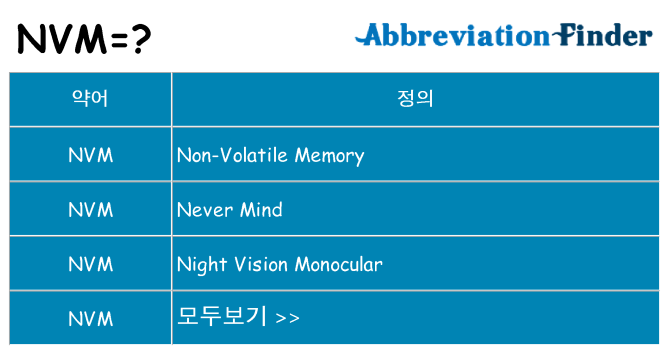 nvm 대 한 무엇을 서가
