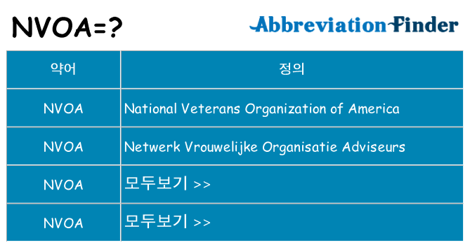 nvoa 대 한 무엇을 서가