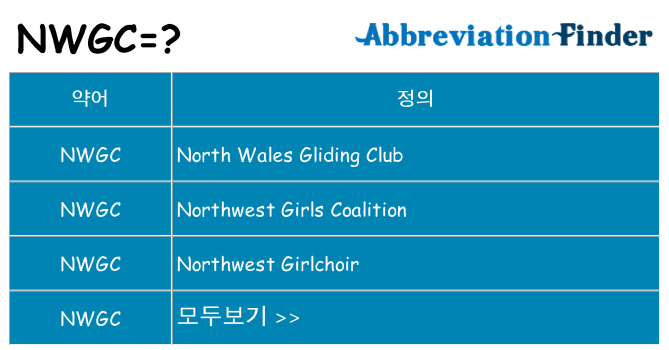 nwgc 대 한 무엇을 서가