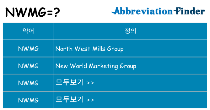 nwmg 대 한 무엇을 서가
