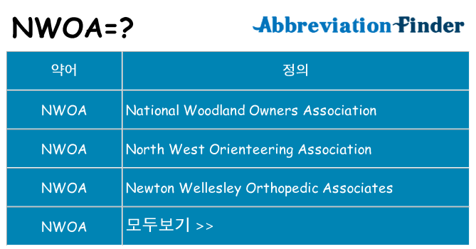 nwoa 대 한 무엇을 서가