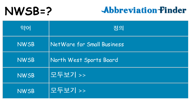 nwsb 대 한 무엇을 서가
