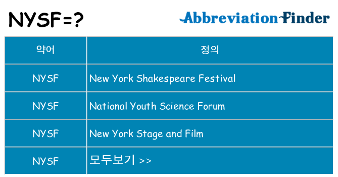 nysf 대 한 무엇을 서가