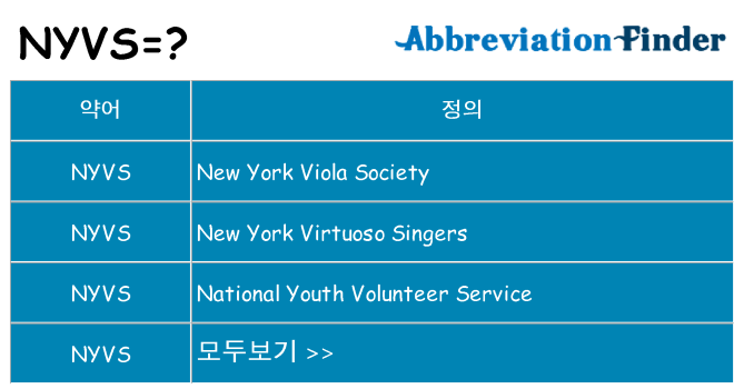 nyvs 대 한 무엇을 서가