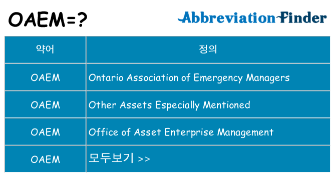 oaem 대 한 무엇을 서가