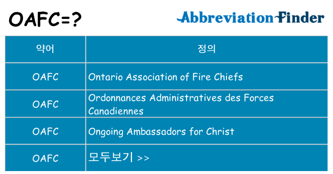 oafc 대 한 무엇을 서가
