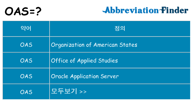 oas 대 한 무엇을 서가