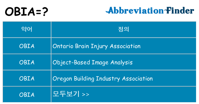 obia 대 한 무엇을 서가