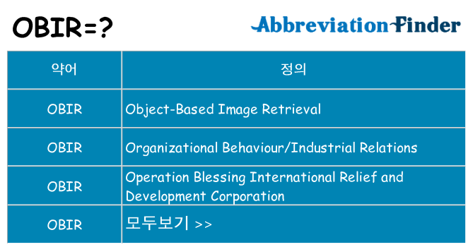 obir 대 한 무엇을 서가