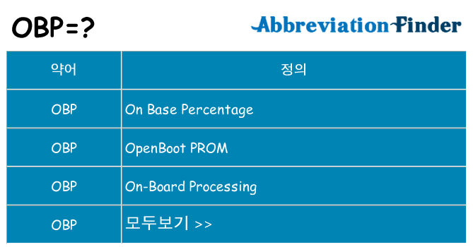 obp 대 한 무엇을 서가