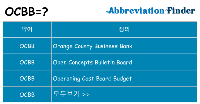 ocbb 대 한 무엇을 서가