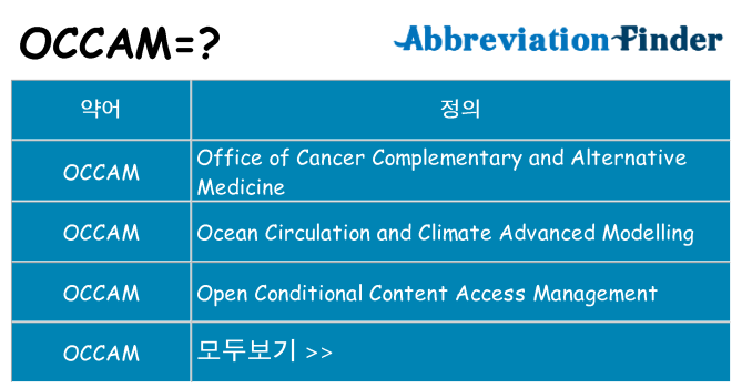 occam 대 한 무엇을 서가