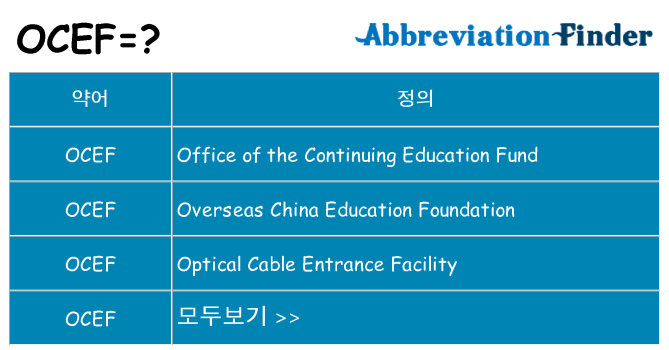 ocef 대 한 무엇을 서가