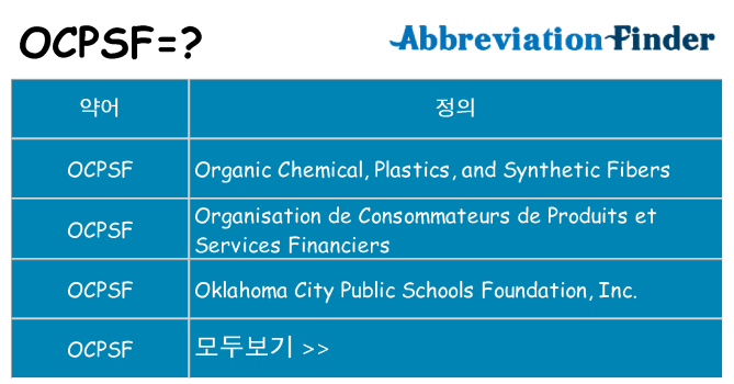 ocpsf 대 한 무엇을 서가