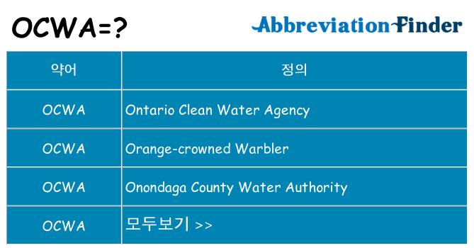 ocwa 대 한 무엇을 서가