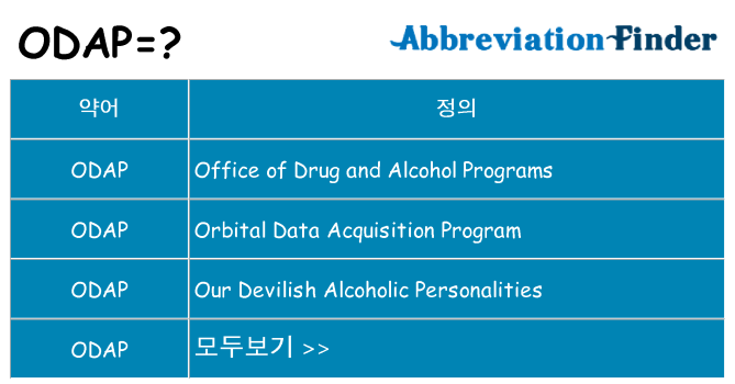 odap 대 한 무엇을 서가