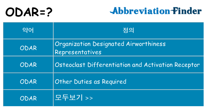 odar 대 한 무엇을 서가