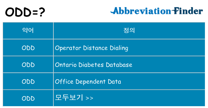 odd 대 한 무엇을 서가