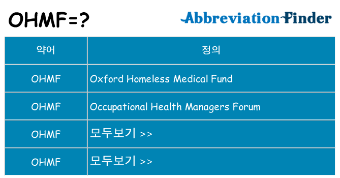 ohmf 대 한 무엇을 서가