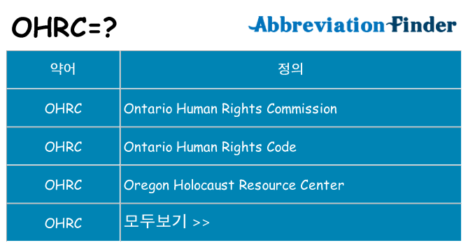 ohrc 대 한 무엇을 서가