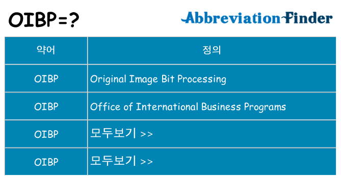 oibp 대 한 무엇을 서가