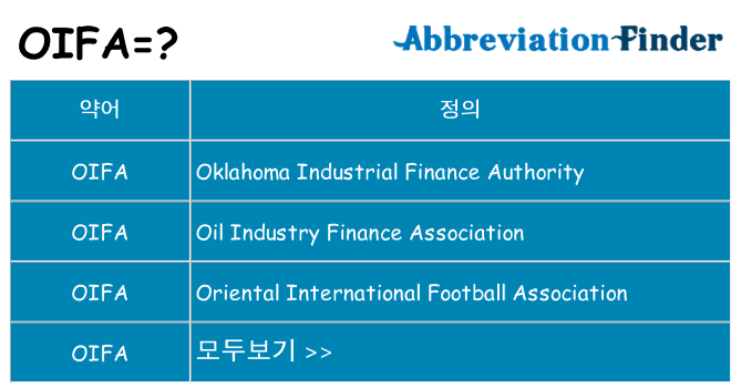 oifa 대 한 무엇을 서가