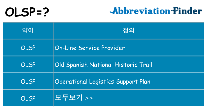 olsp 대 한 무엇을 서가