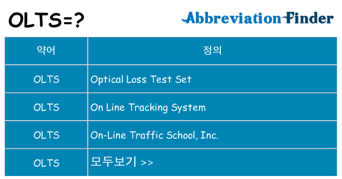 olts 대 한 무엇을 서가