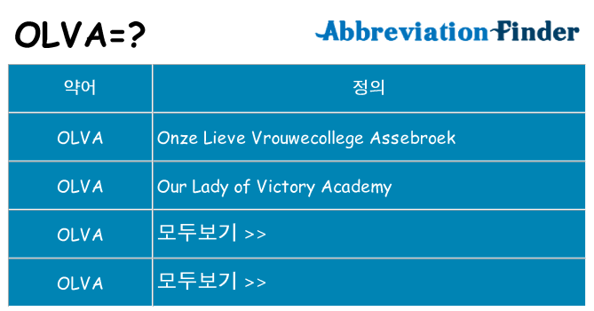 olva 대 한 무엇을 서가