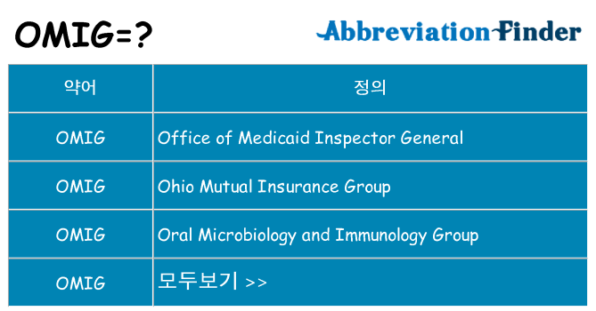 omig 대 한 무엇을 서가
