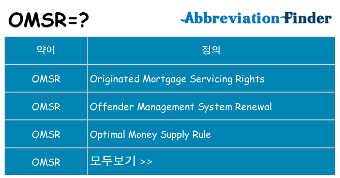 omsr 대 한 무엇을 서가