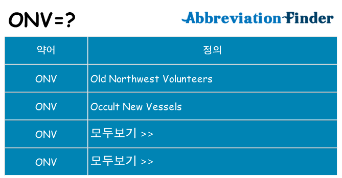 onv 대 한 무엇을 서가