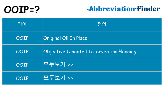 ooip 대 한 무엇을 서가