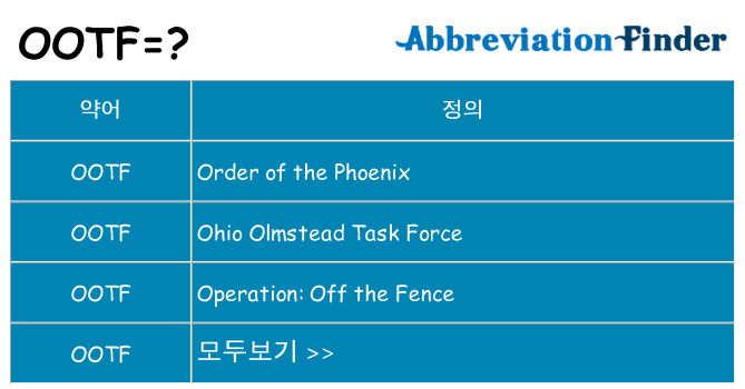 ootf 대 한 무엇을 서가
