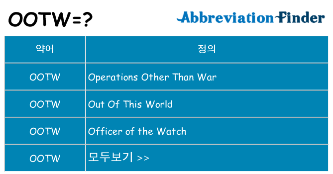 ootw 대 한 무엇을 서가
