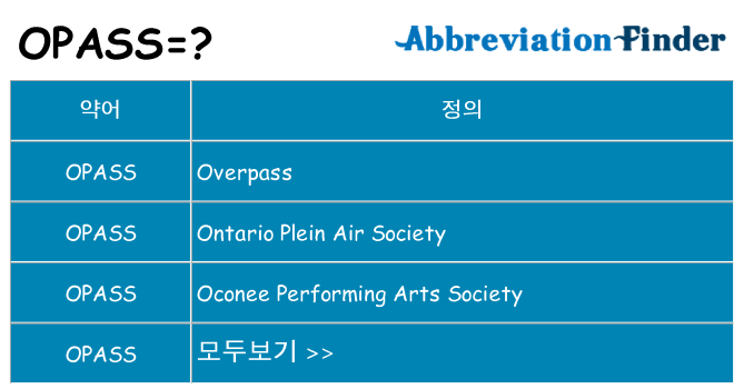 opass 대 한 무엇을 서가