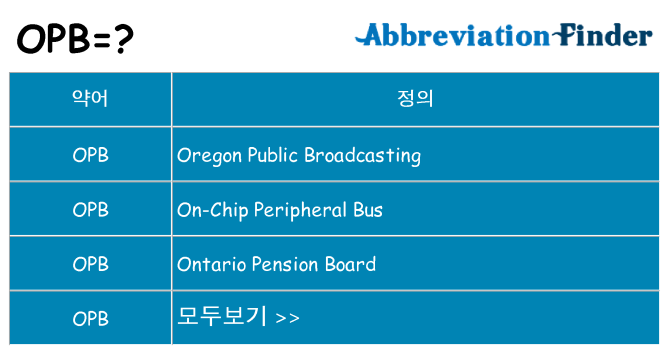 opb 대 한 무엇을 서가