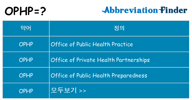 ophp 대 한 무엇을 서가