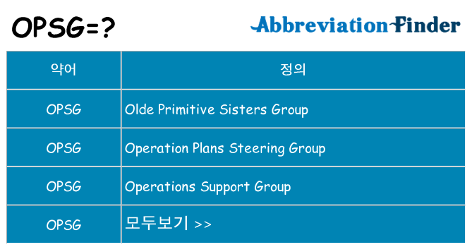 opsg 대 한 무엇을 서가