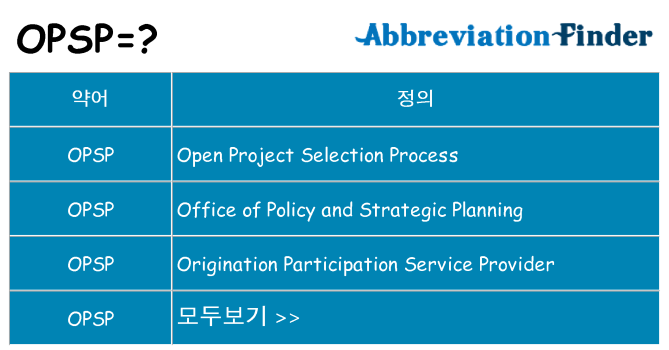 opsp 대 한 무엇을 서가