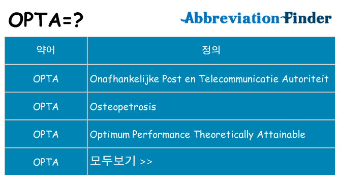 opta 대 한 무엇을 서가
